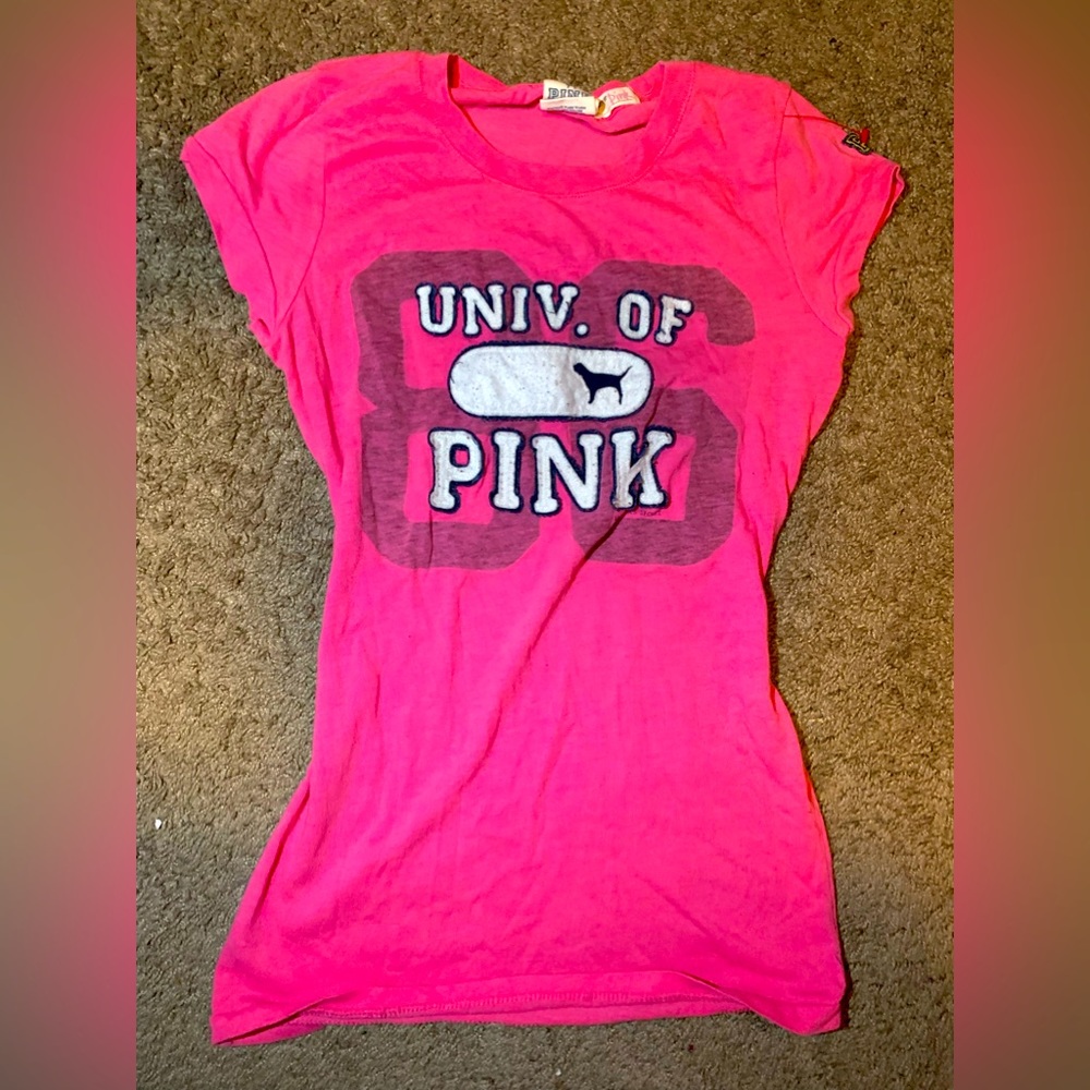 Vintage VS PINK university of pink fitted tee